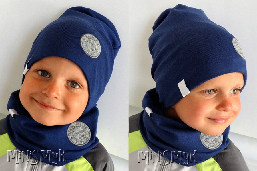 Komplet wiosna jesień CZAPKA+TUBA komin r 50-52 Wiek dziecka 3 lata +