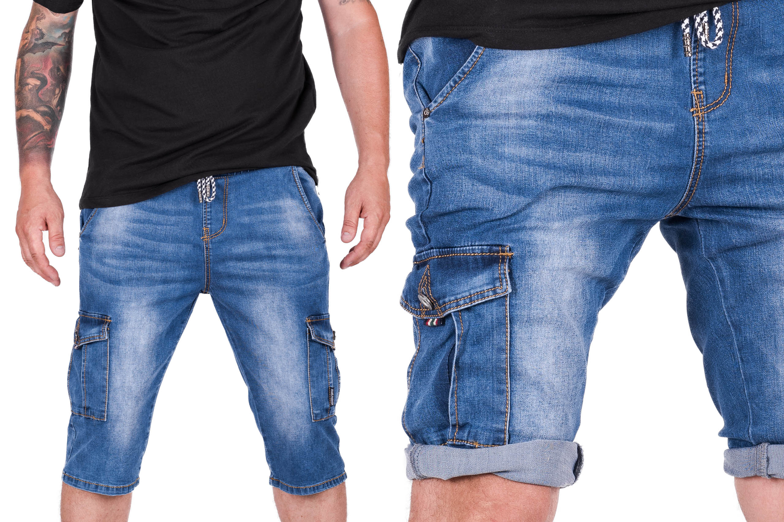 

Pas 92 CM *krótkie Bojówki Na Gumce R.34