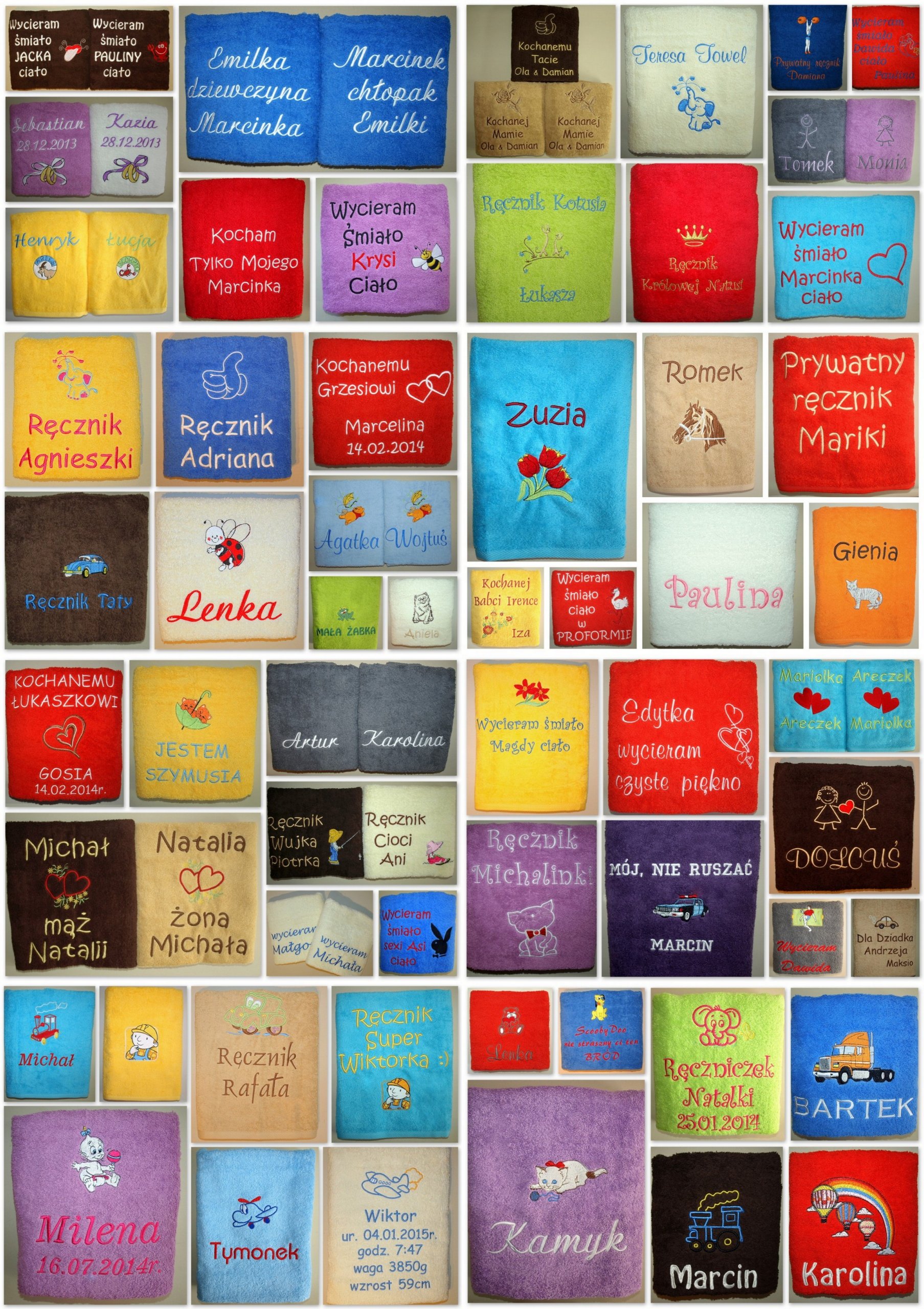 Extra RĘCZNIK z Twoim HAFTEM prezent na WALENTYNKI Marka inna