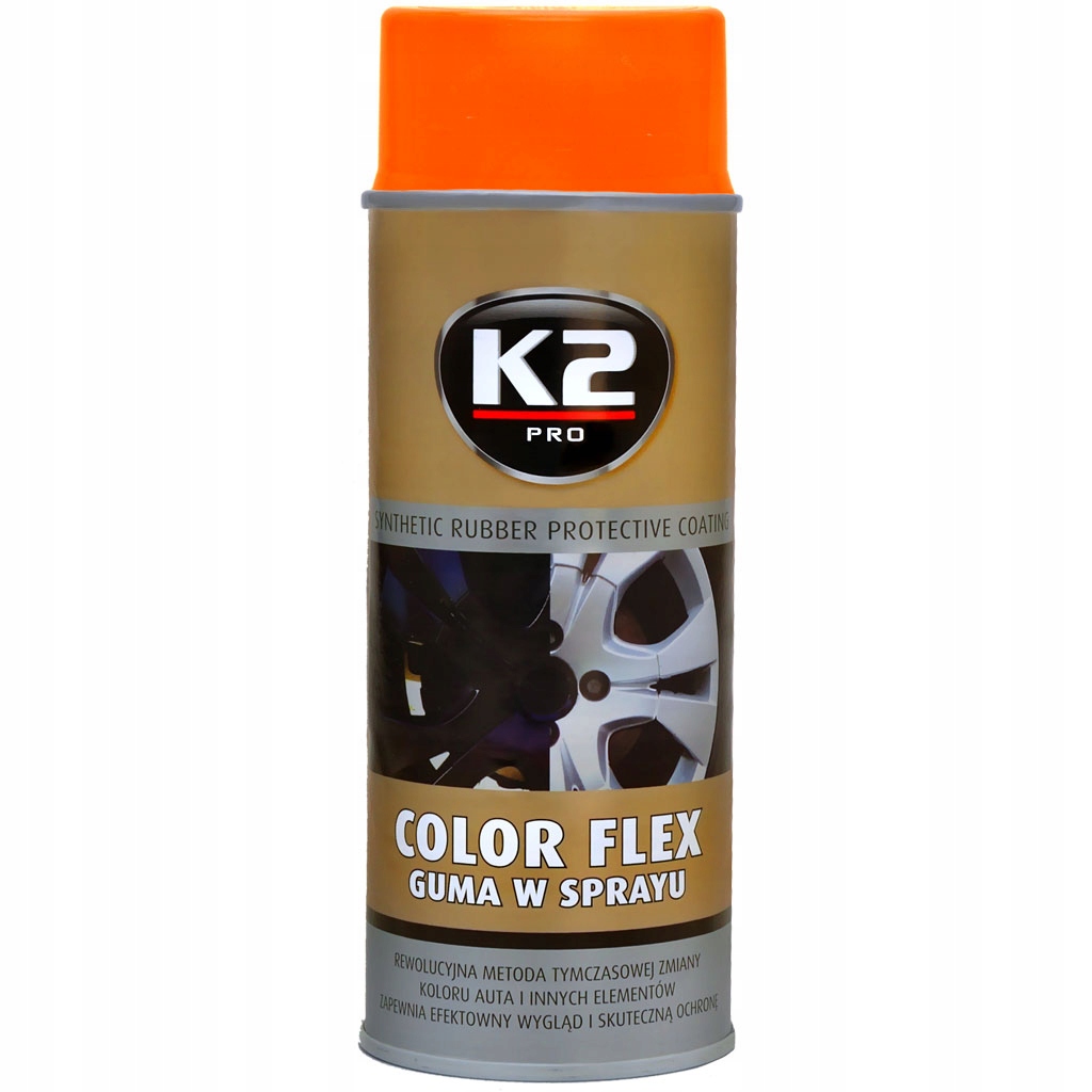 K2 Color Flex GUMA w SPRAYU POMARAŃCZOWA POWŁOKA Producent K2