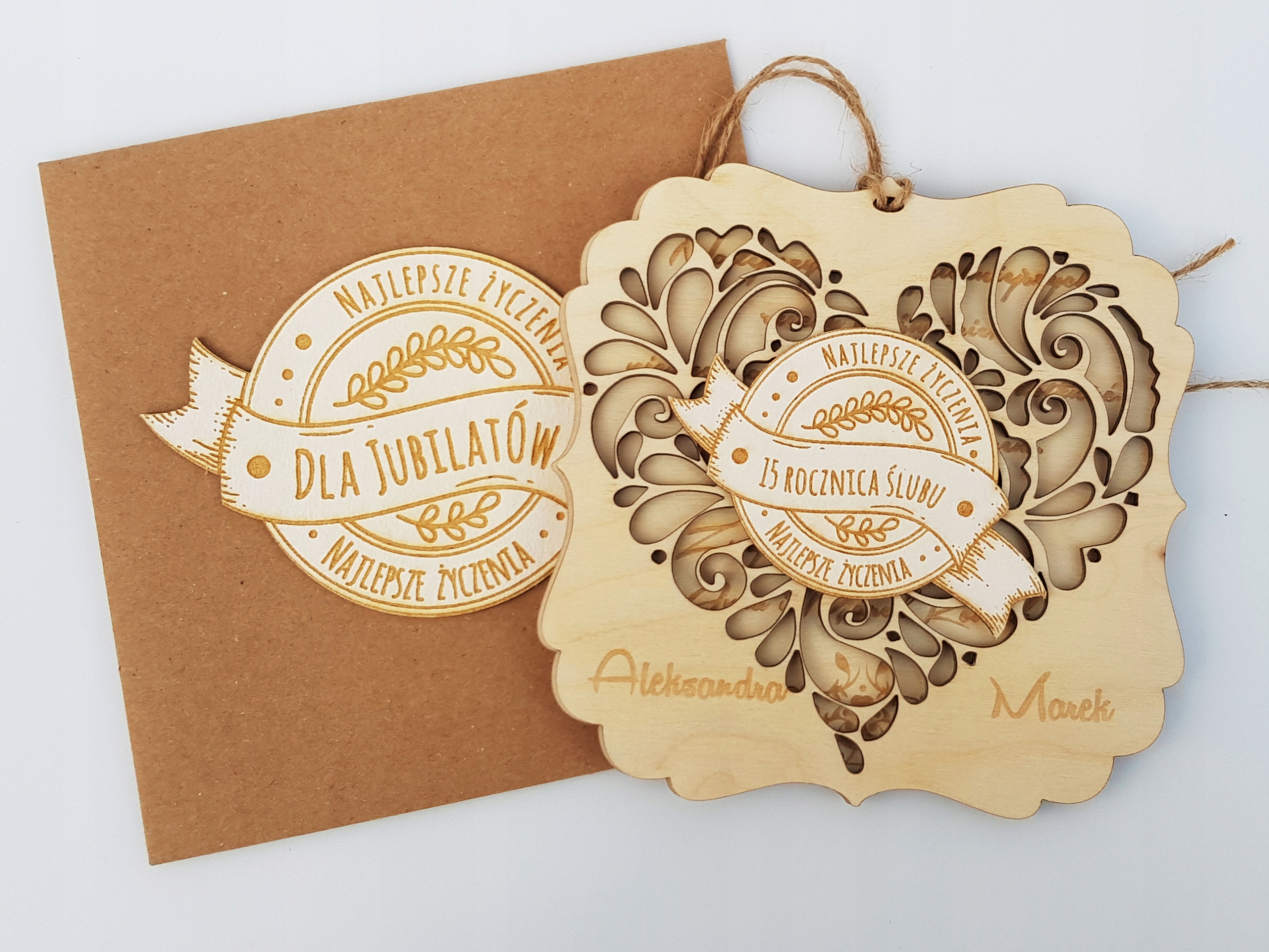 Drewniana kartka na Ślub/Rocznicę Marka inna