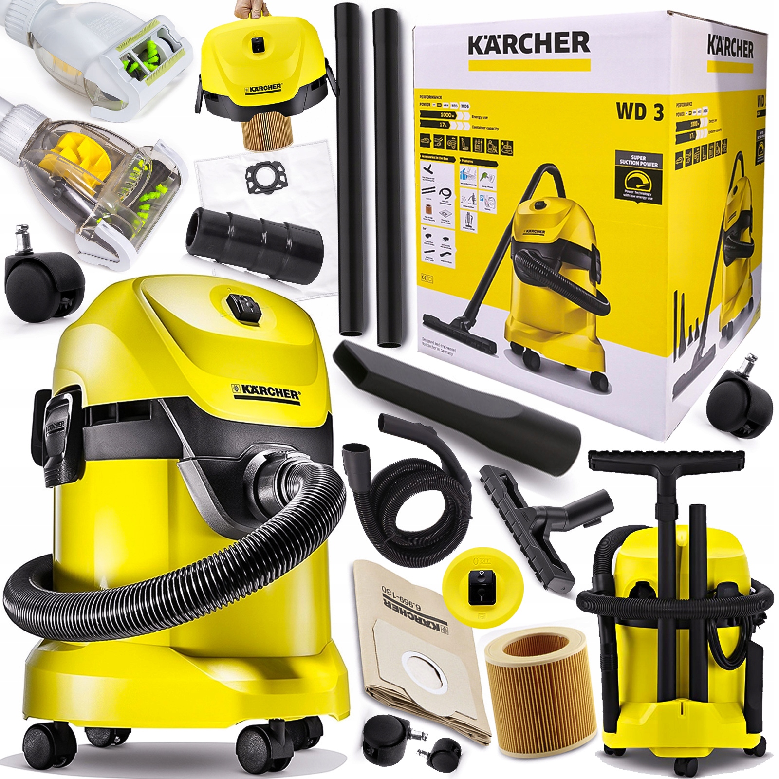 

Mocny Odkurzacz Przemysłowy Karcher WD3 Turbo XXXL