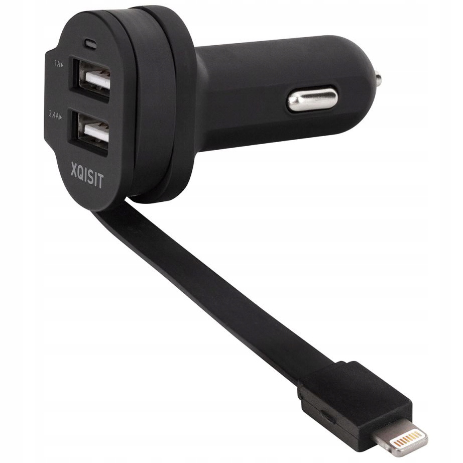 

Ładowarka samochodowa Lightning +2x Usb-a, Xqisit