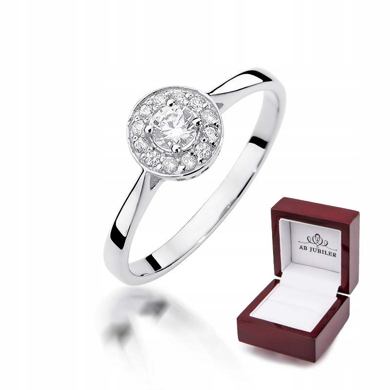 

Pierścionek w Białym Złocie Brylanty 0,25ct Grawer
