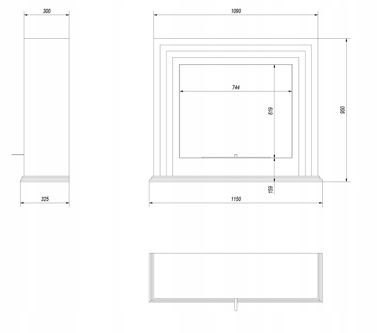 BIOKOMINEK stojący portalowy QUAERERE BIOPALIWO Pojemność biowkładki 0.75 l