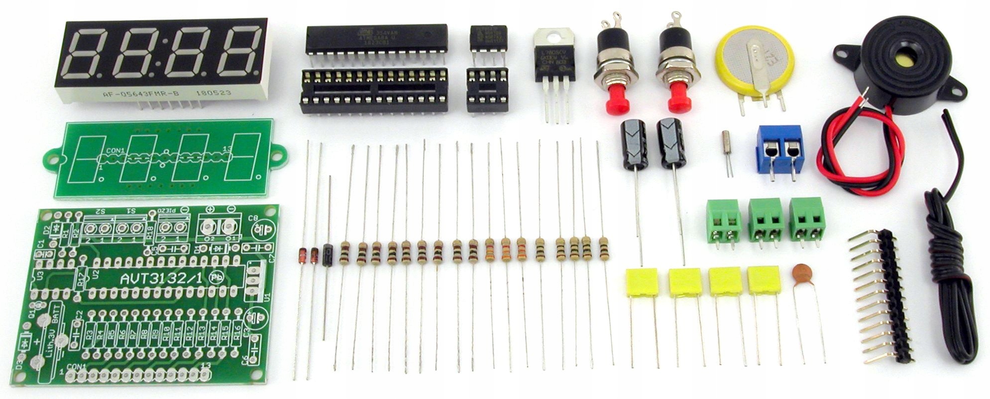Zegar z czerwonym wyświetlaczem LED, DIY, AVT3132/R B Kod producenta AVT3132/R B