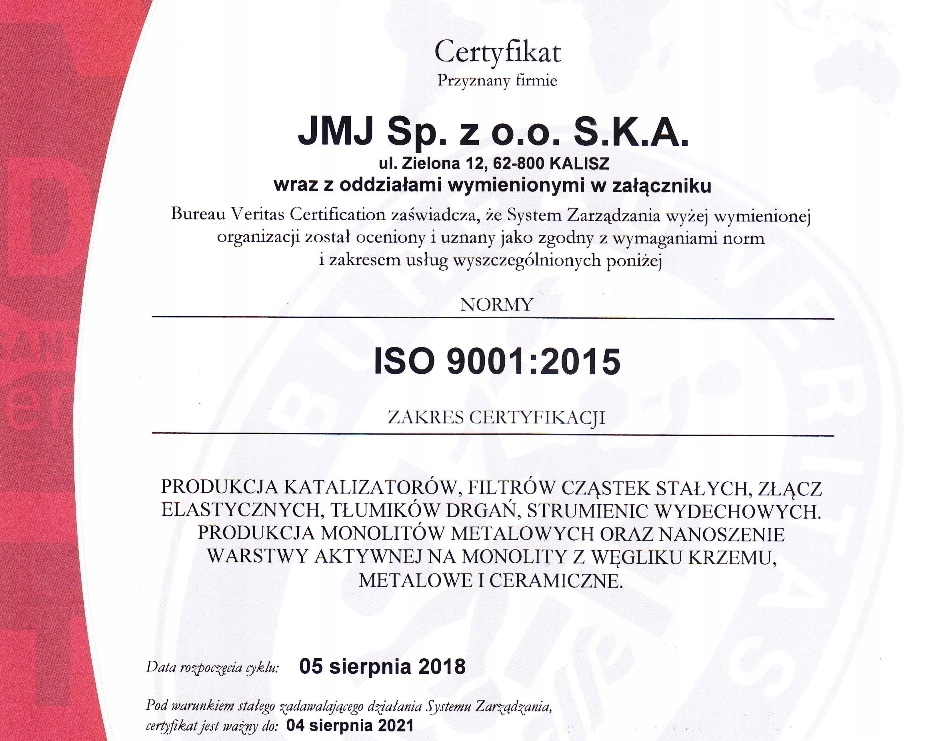 FILTR DPF OPEL INSIGNIA 2.0 CDTI 2008- Producent części JMJ