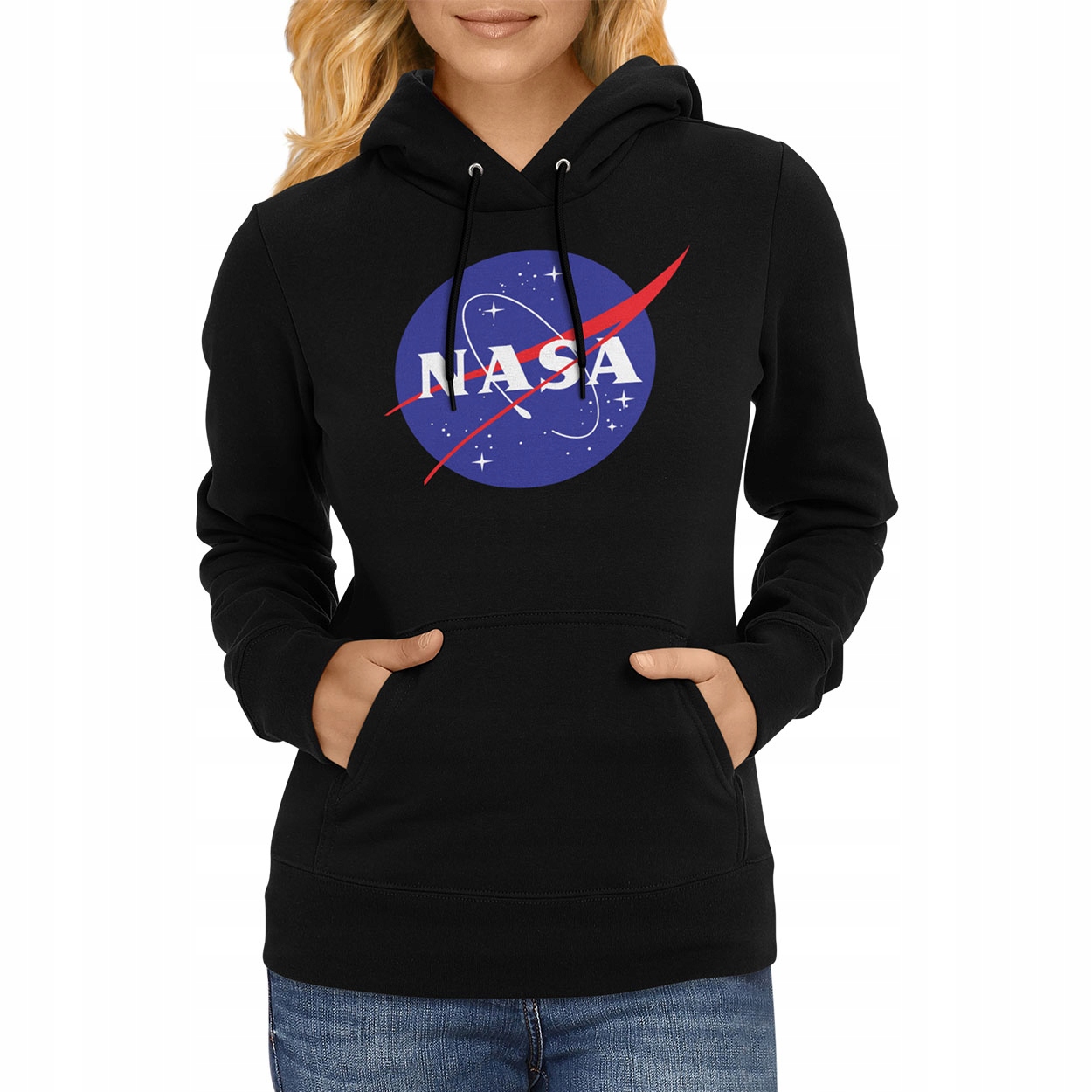

Bluza Nasa damska kangurka z kapturem czarna M