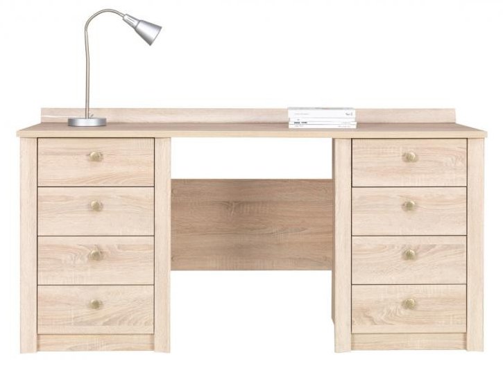 Duże biurko 160cm dąb sonoma 8 szuflad F16