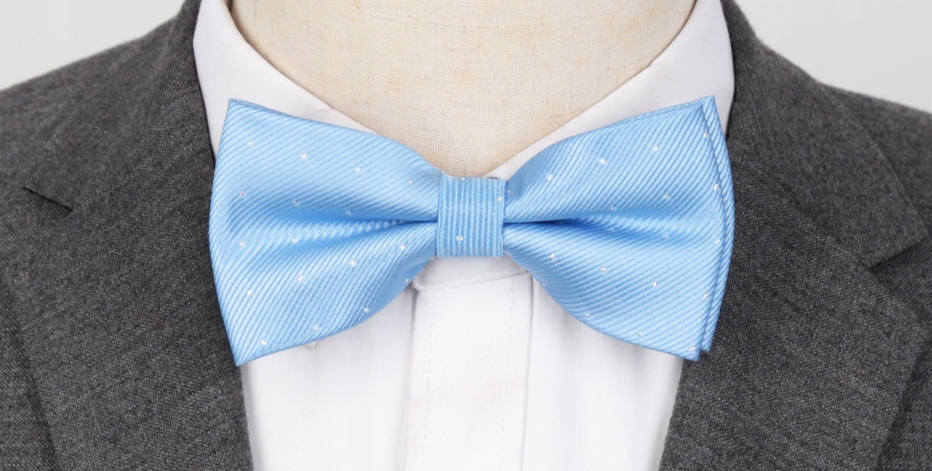 

Mucha męska niebieska w delikatne kropki