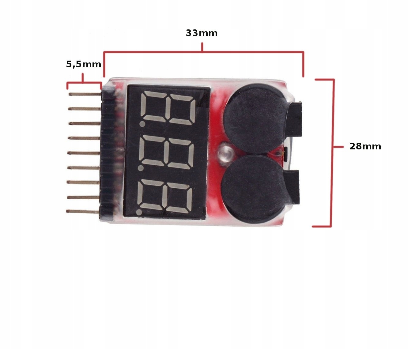 MIERNIK NAPIĘCIA ALARM LIPO 1S - 8S RC ASG BUZZER Kod producenta 0000
