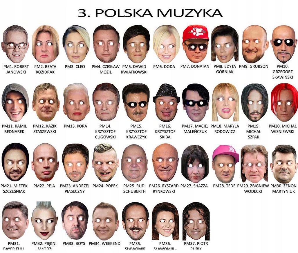 

Maska Popek Krawczyk Rodowicz Bednarek Doda Wodood