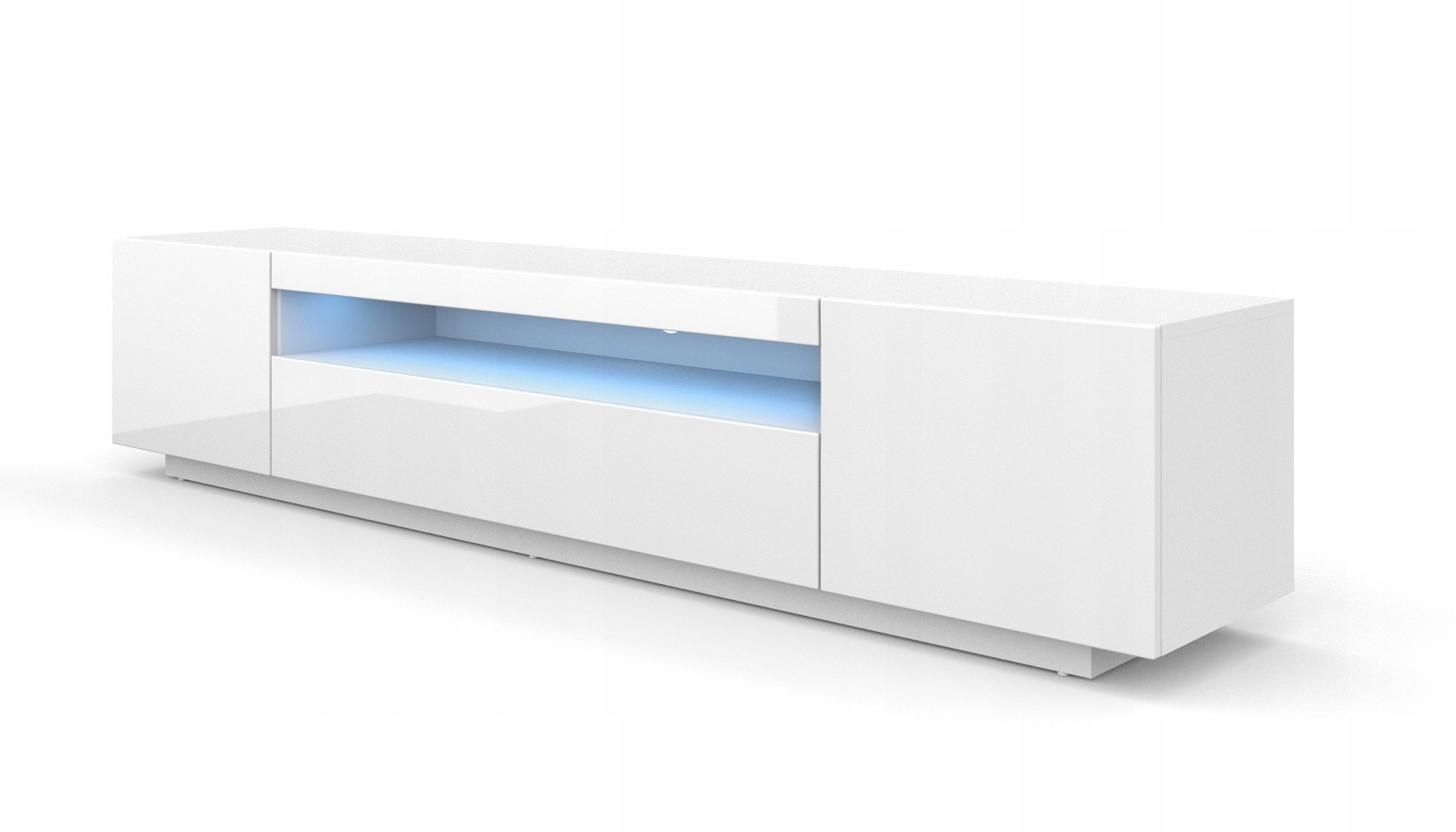 

Szafka Rtv 200 cm biała połysk oświetlenie Led