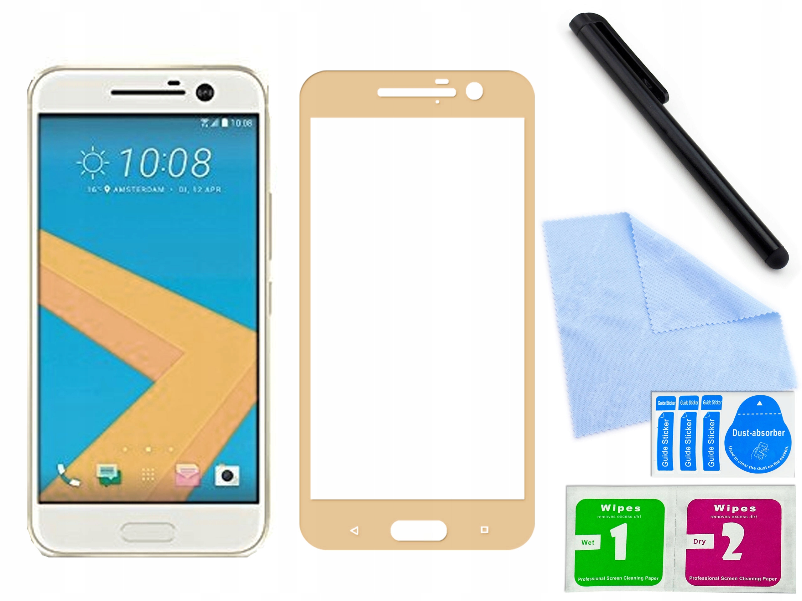 

Szkło 3D do telefonu Htc M10 Złote