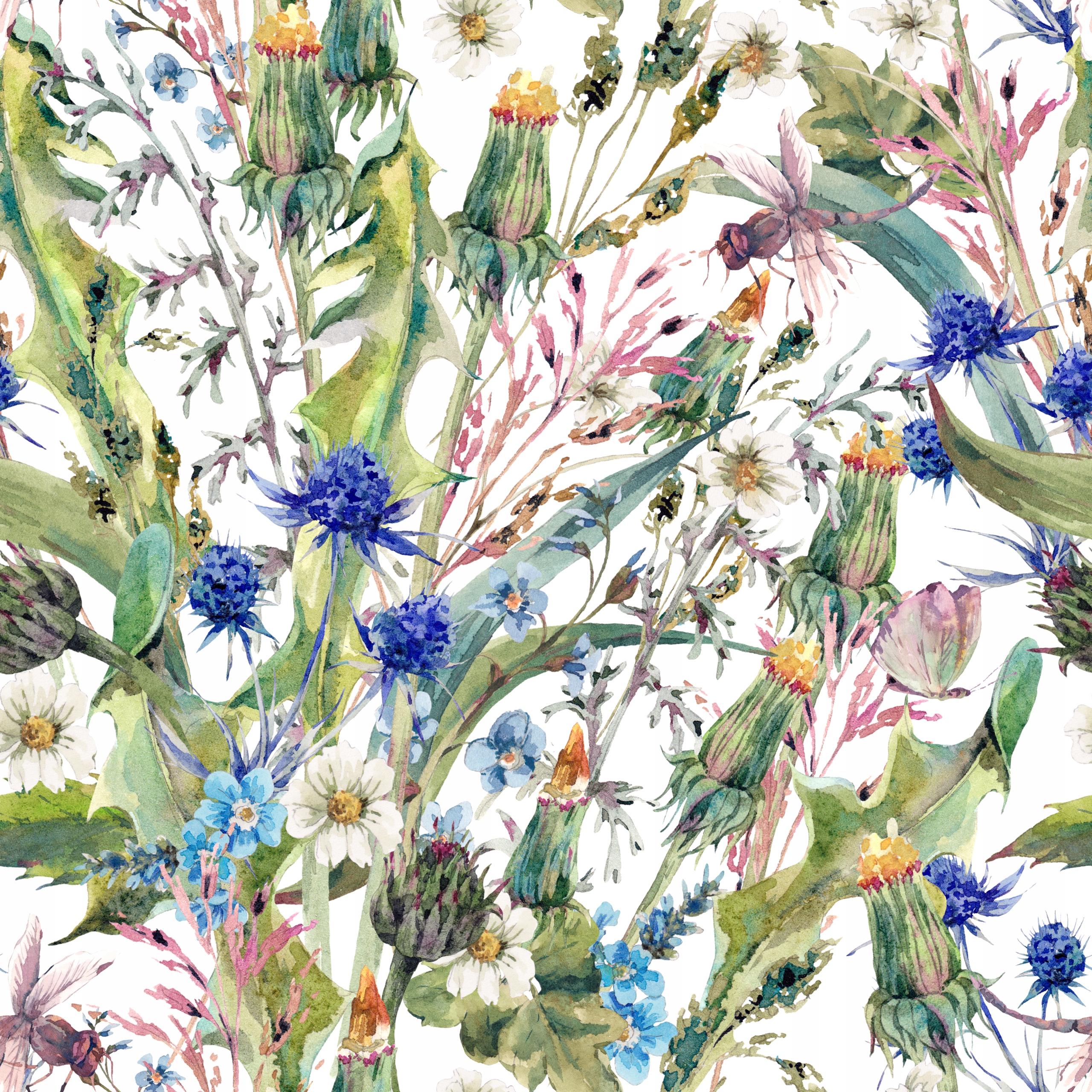 Welur tapicerski drukowany Łąka