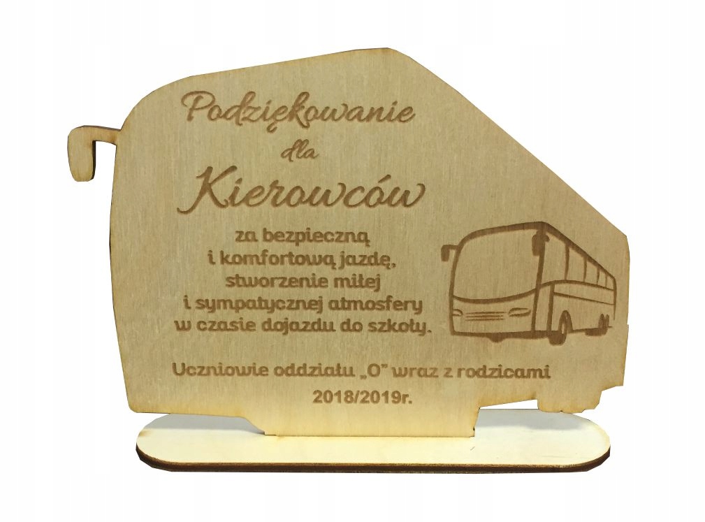 

Statuetka drewniana dla kierowcy autobusu Grawer