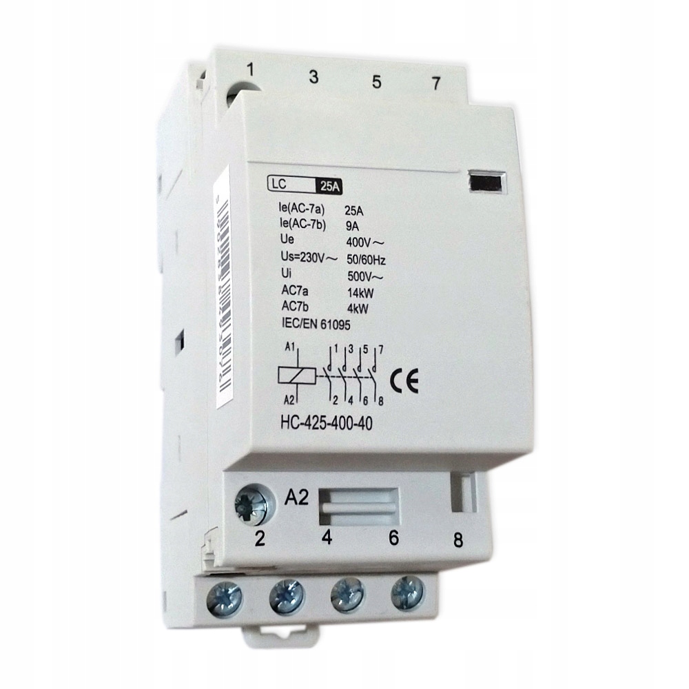 

Stycznik Modułowy 2MOD 230V 25A 4NO Cewka Na Szynę