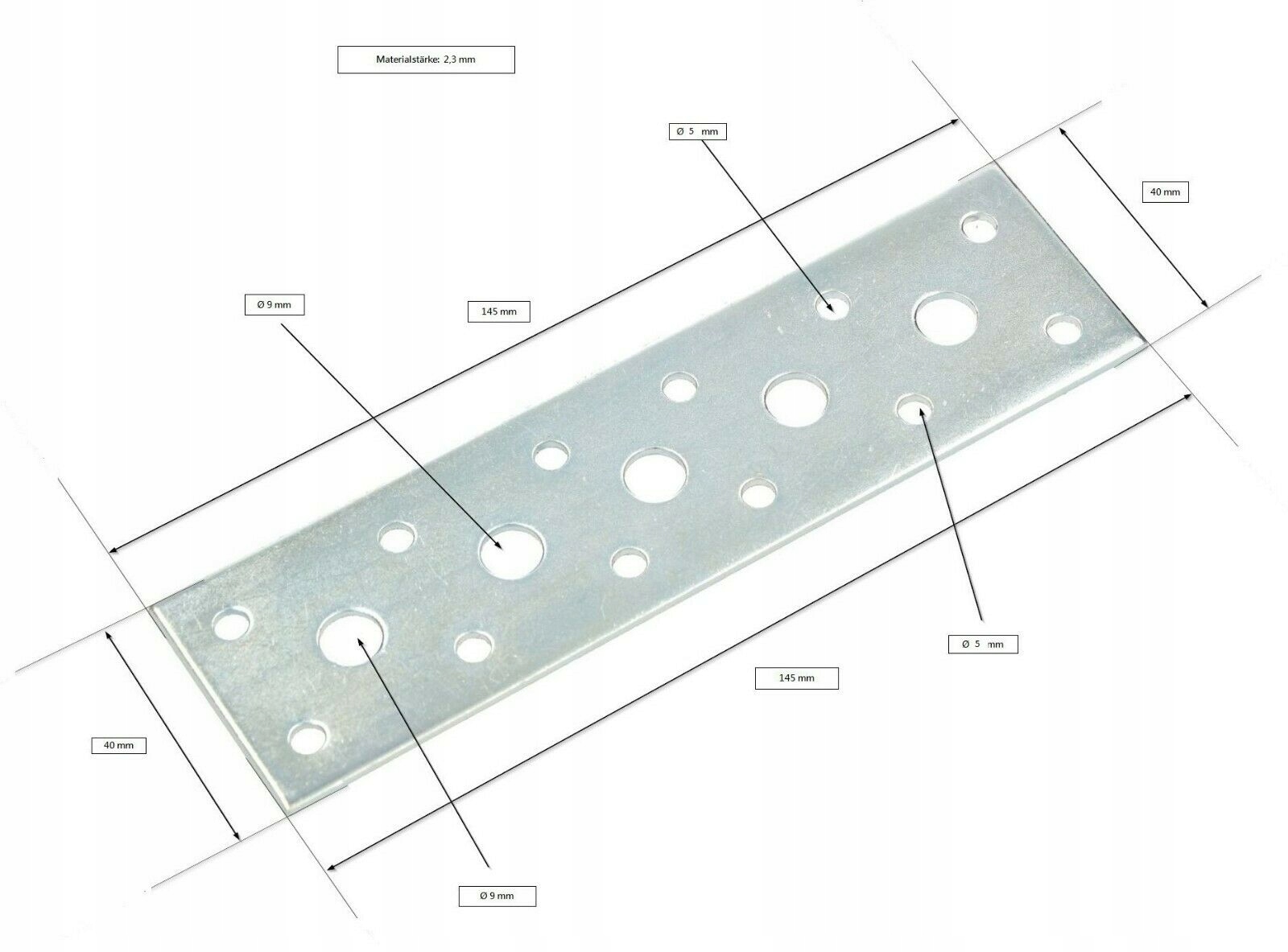 PŁYTKA PERFOROWANA ŁĄCZNIK PŁASKI OCYNK 145x40 10 Kod producenta G820