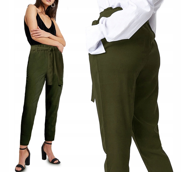 

Spodnie damskie z Wiązaniem khaki Cygaretki S/m