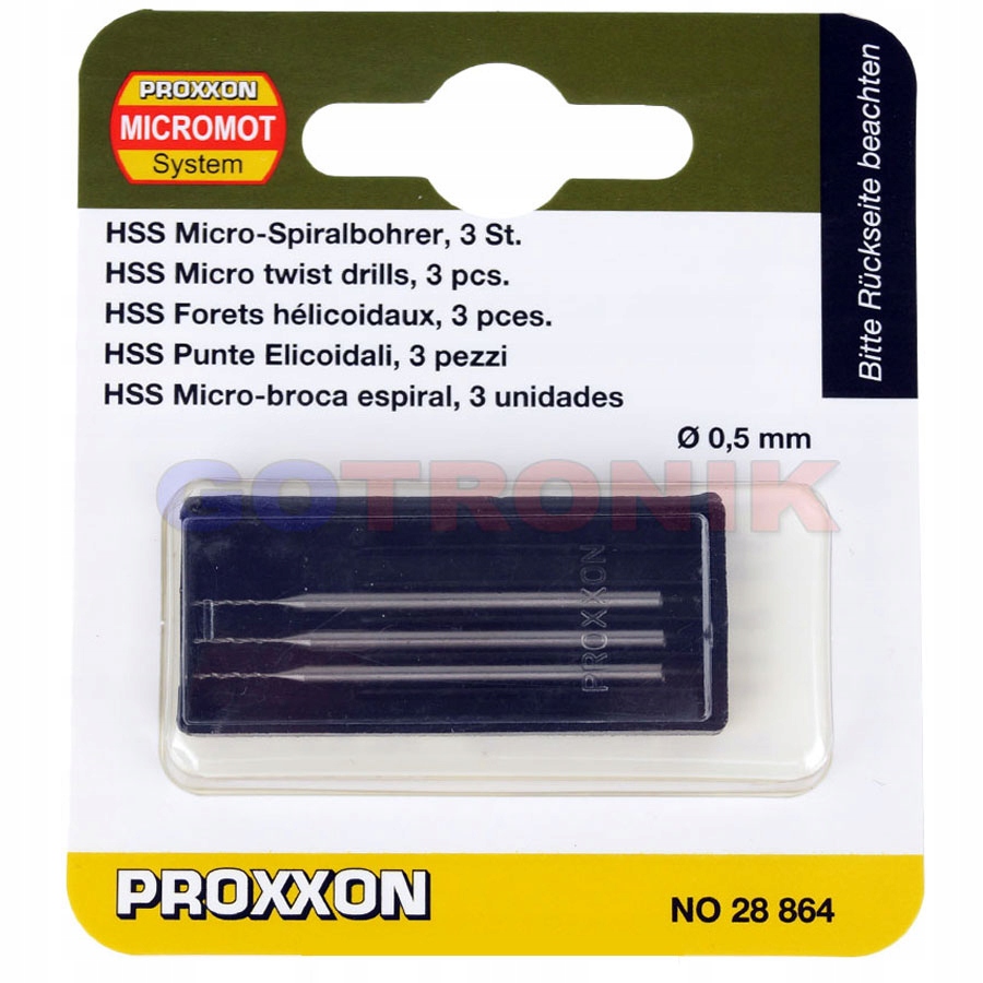 

Proxxon 28864 zestaw 3 sztuk wierteł Hhs 0,5mm