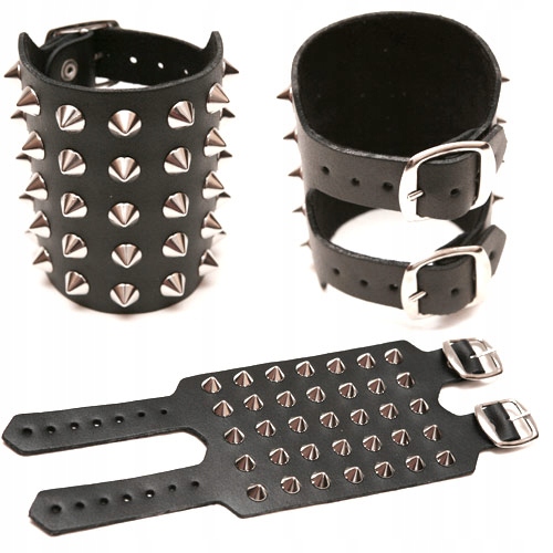 

Pieszczocha Bransoletka skórzana Ćwieki stożki