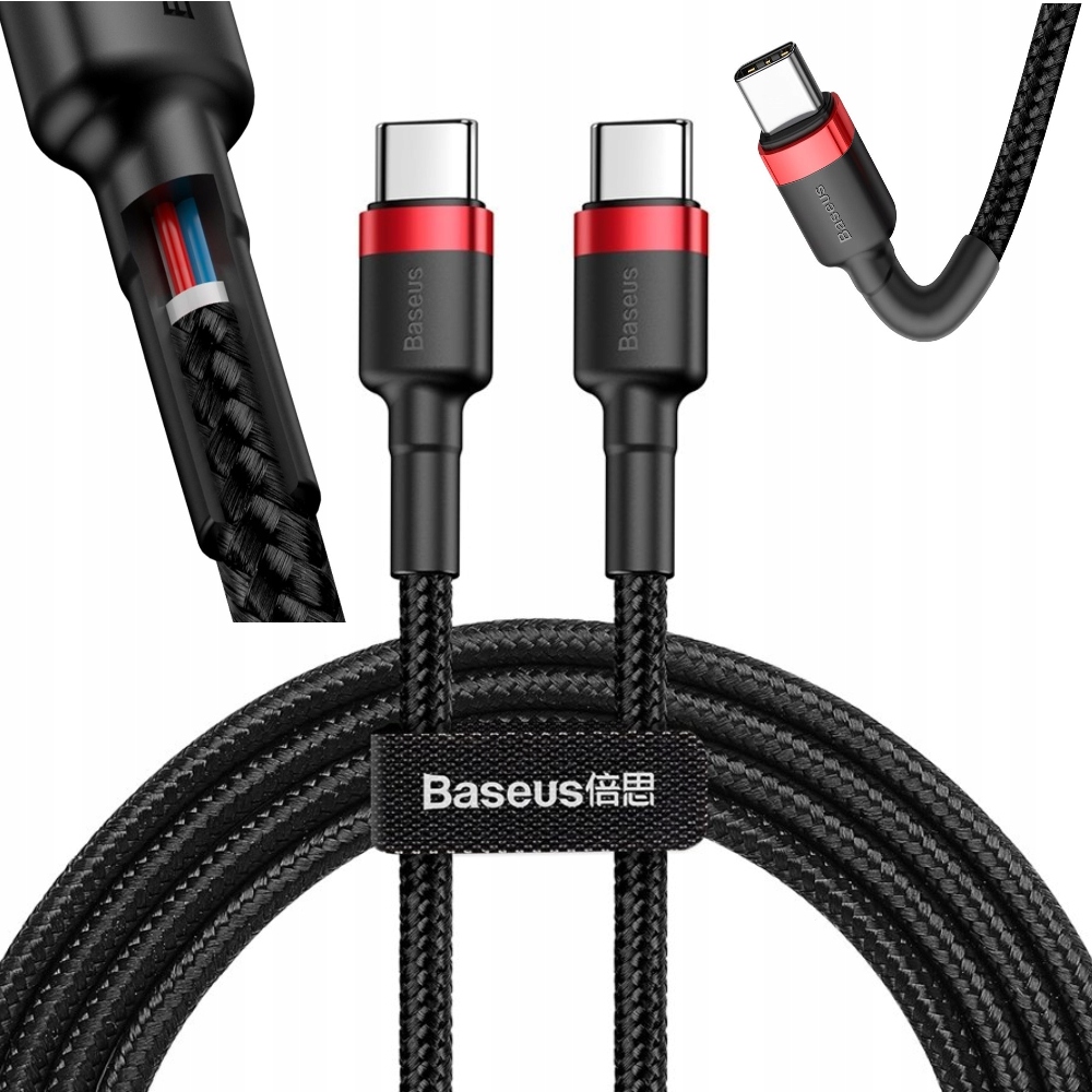

Baseus Nylonowy Kabel Usb-c Pd PD2.0 60W 3A 2M