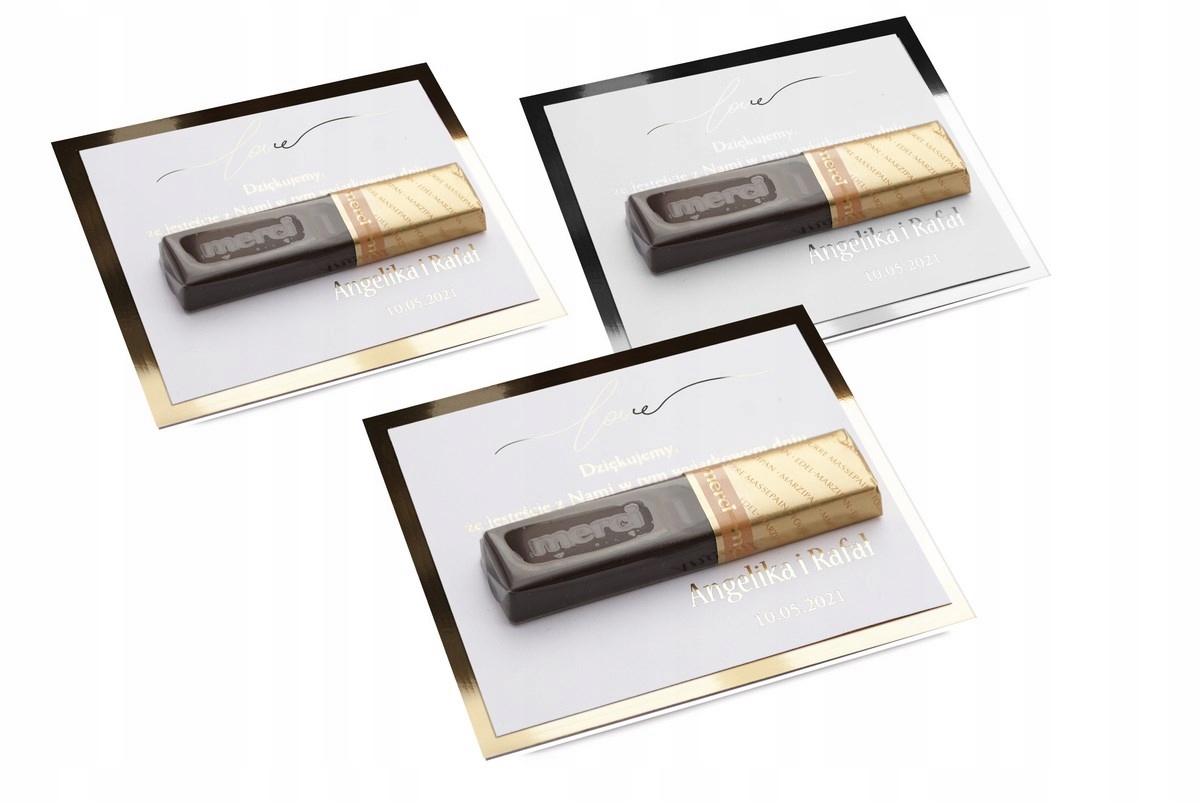 ZŁOCONE PODZIĘKOWANIA DLA GOŚCI MERCI Kolor dominujący wielokolorowy