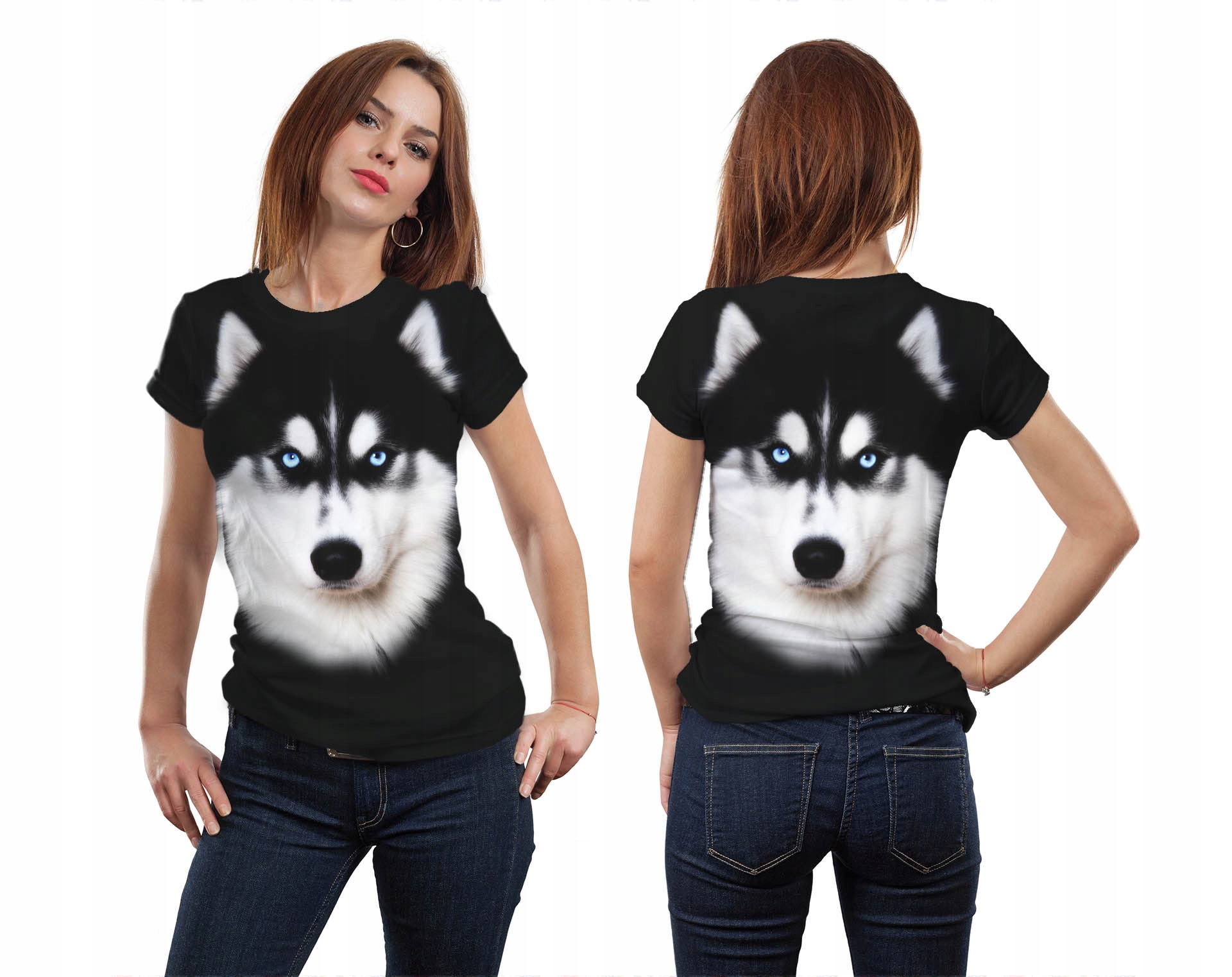 

Koszulka 3D Fullprint XL Haski Syberyjski T-shirt
