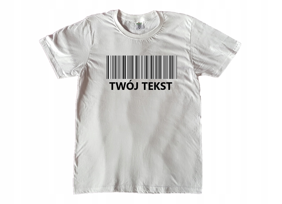 

Koszulka Męska Kod Kreskowy Twój Tekst Rozmiar XL