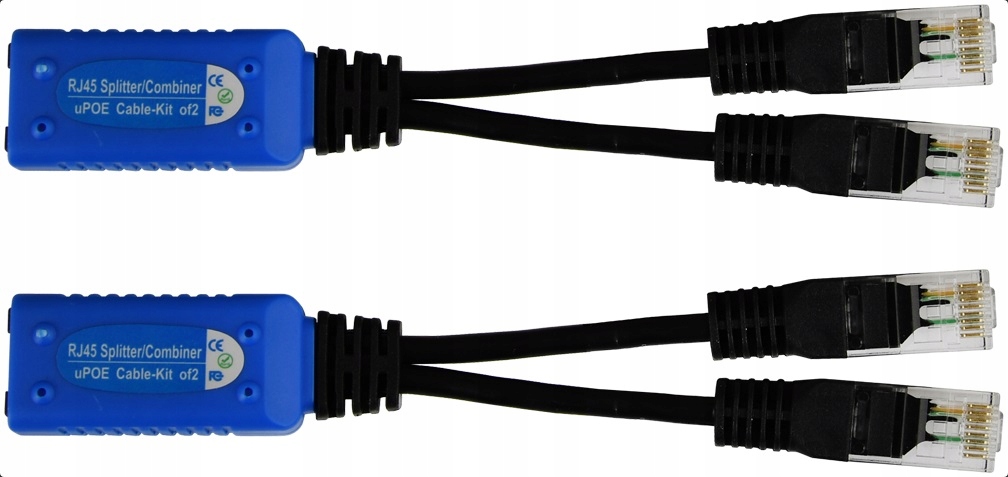 

Splitter adapter rozdzielacz 2x RJ45 wtyk P-POE2