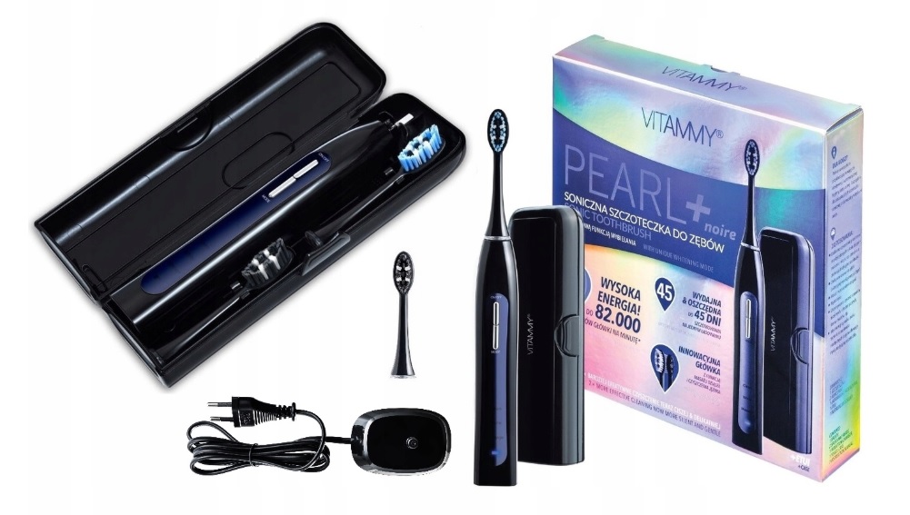 

Szczoteczka Soniczna Vitammy Pearl+ Czarna + Etui