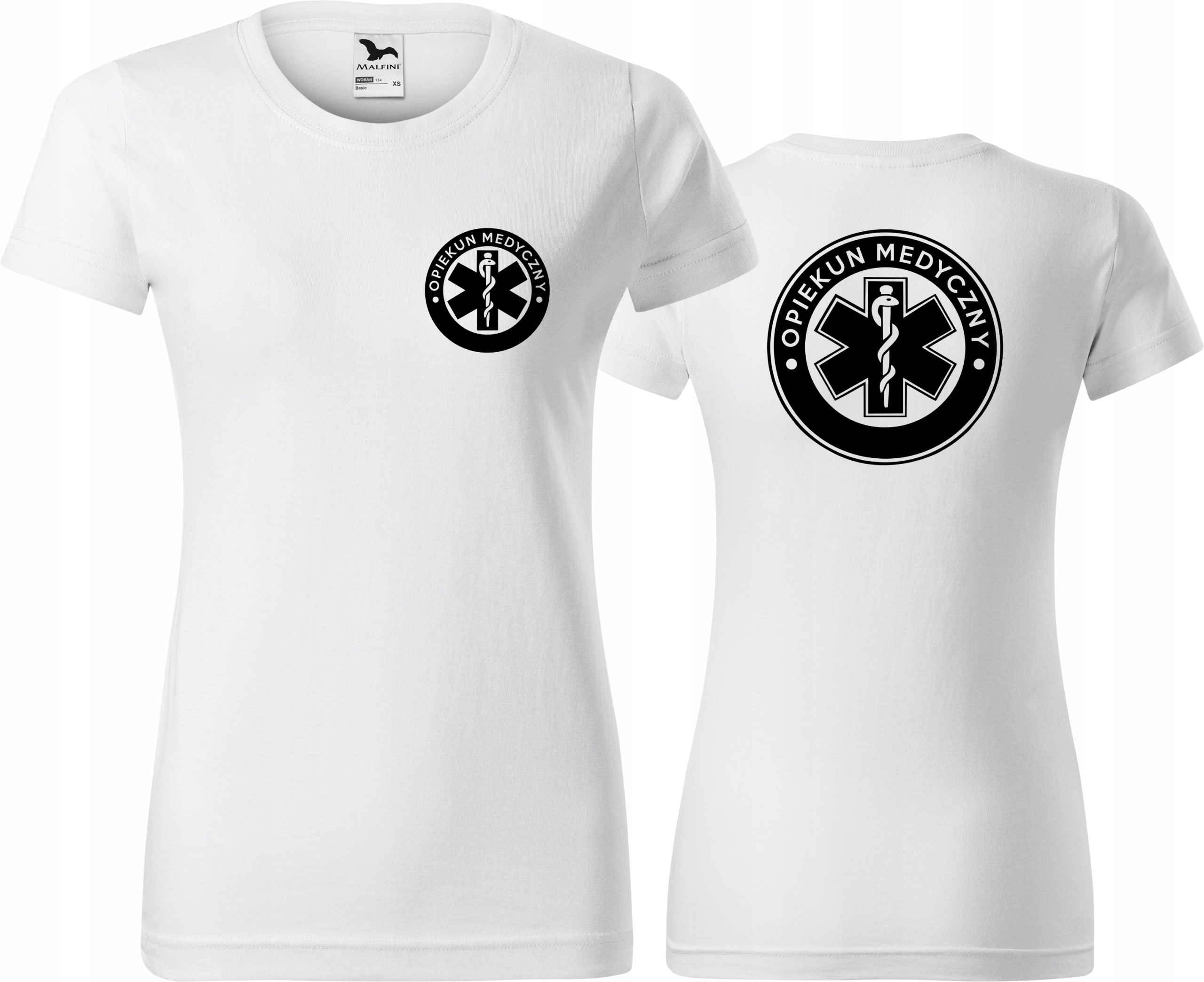 

Damska Koszulka medyczna Opiekun Medyczny Biała