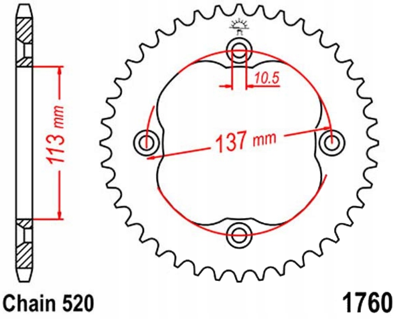 Zadní ozubené kolo Jt R1760 35-40Z pro Suzuki Lt-r 450