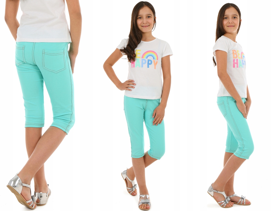 

Leginsy getry jeansowe 3/4, Rybaczki 116 Mięta