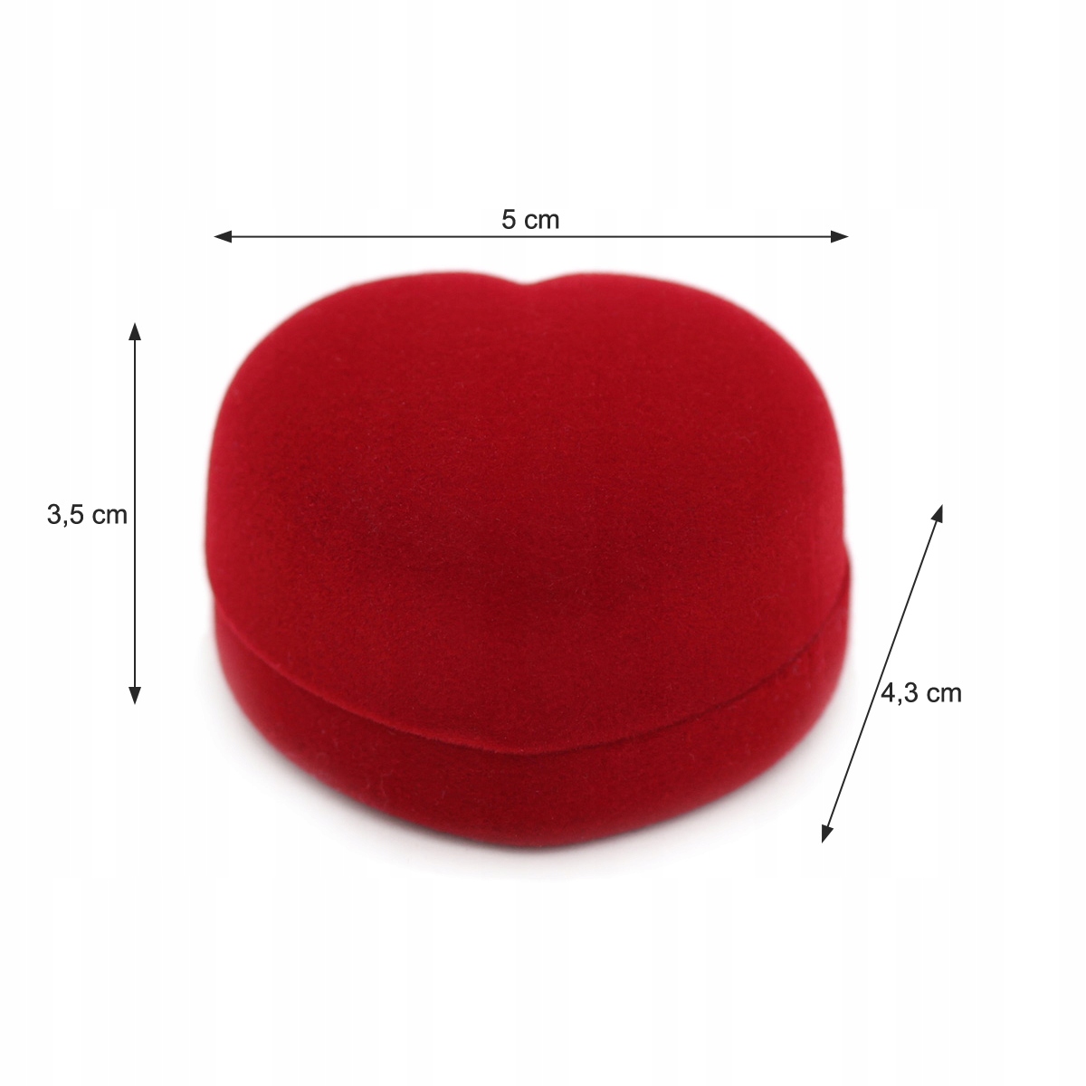 Czerwone serce. Jubilerskie pudełko na pierścionki Waga produktu z opakowaniem jednostkowym 0.1 kg