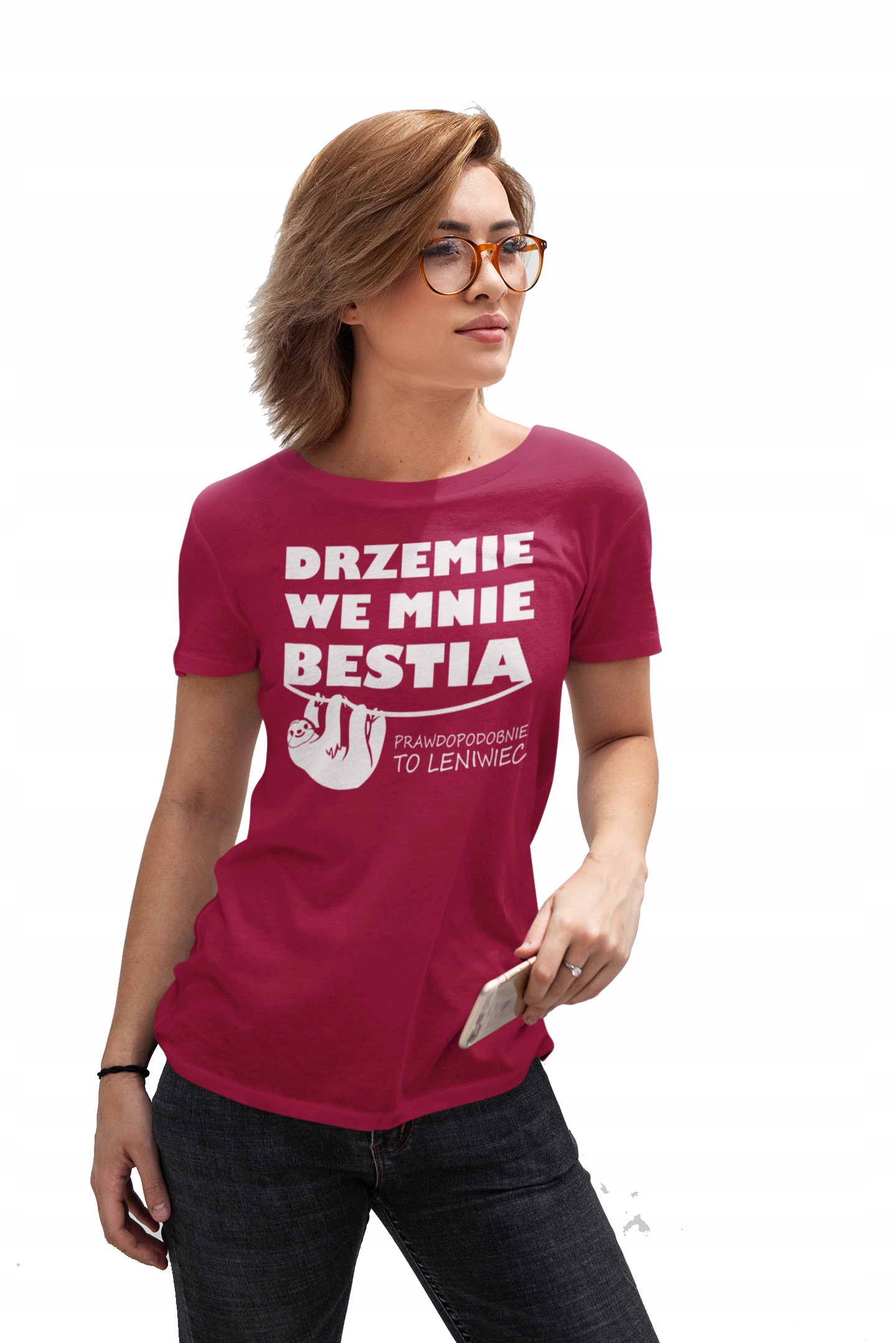 

Koszulka Damska Drzemie We Mnie Bestia Leniwiec