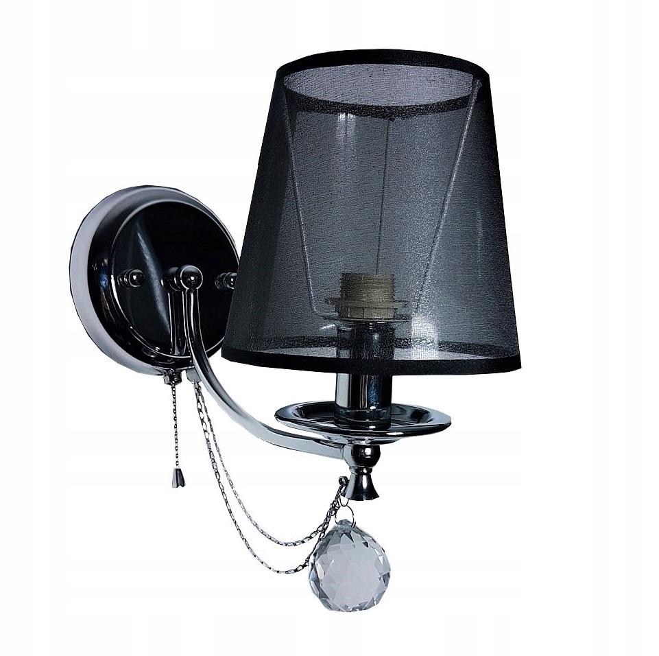 KINKIET ŚCIENNY ABAŻURY CHROM MORENO 1 NOWOŚĆ