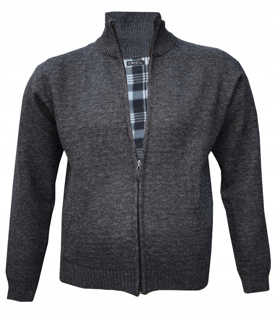 

03 033 Ciepły Sweter Na Polarze Czarny roz. 5XL