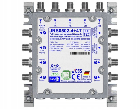 Multipřepínač Unicable Jultec JRS0502-4+4T