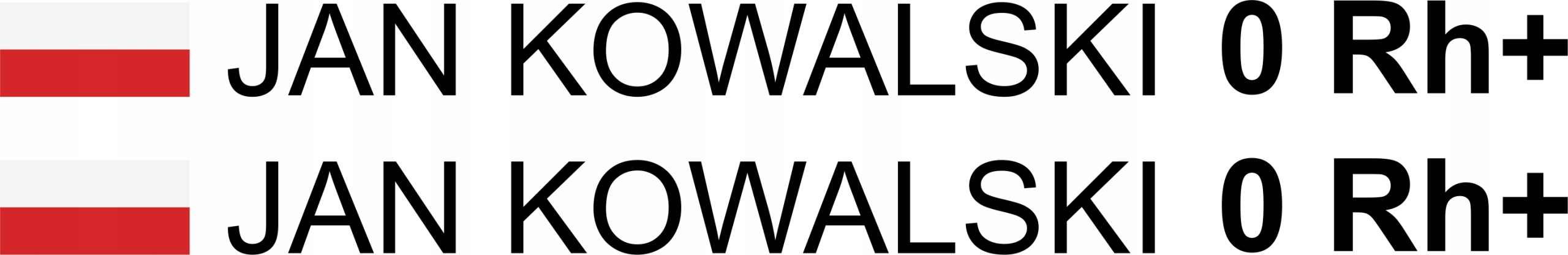 

Naklejki Flaga Imię Nazwisko Grupa Krwi 2 sztuki