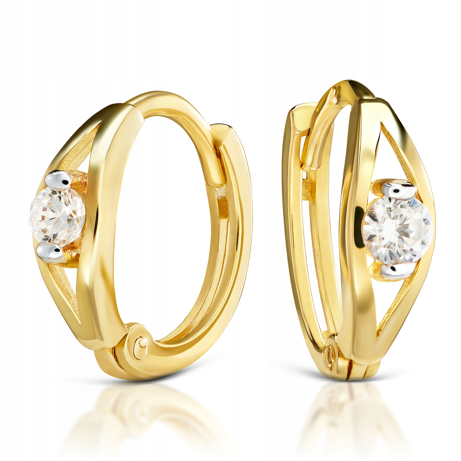 ZŁOTE KOLCZYKI Z CYRKONIAMI ZŁOTO 333 8K 2451-3