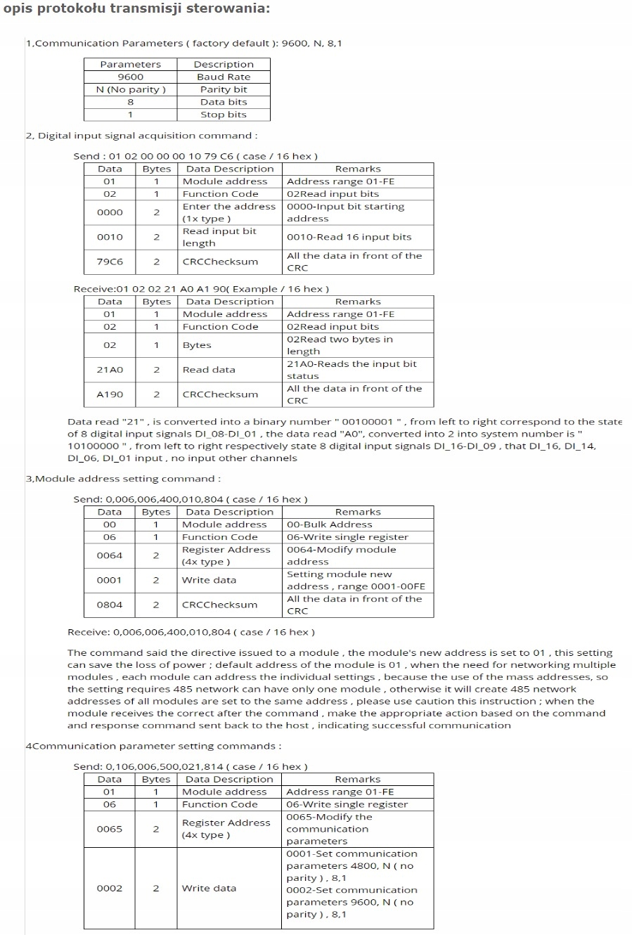 WP8026ADAM 16DI - 16 wejść cyfrowych / RS485 Modbus RTU Kod producenta WP8026ADAM produkcji WELLPRO