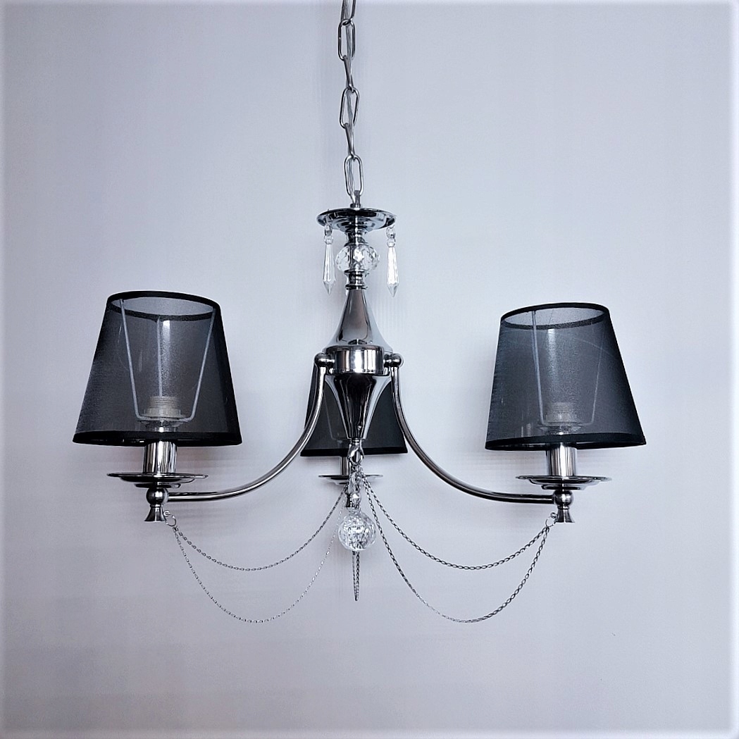 KINKIET ŚCIENNY ABAŻURY CHROM MORENO 1 NOWOŚĆ Kolekcja MORENO