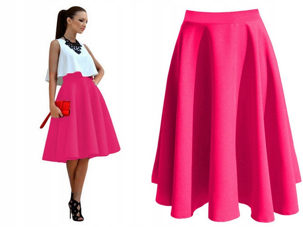 

Spódnica Z Koła MIDI Rozkloszowana 46_44_42_40_34