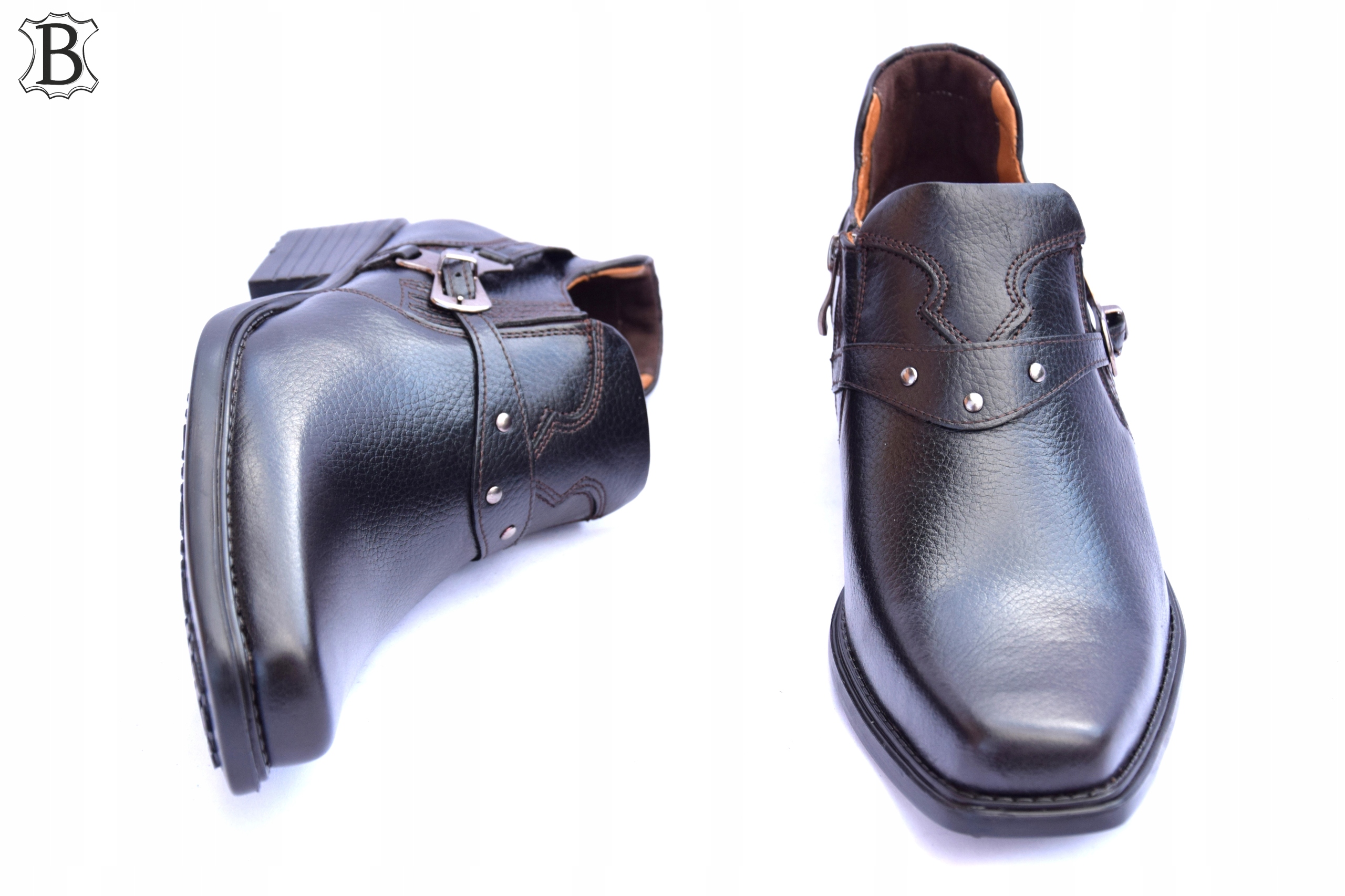 KOWBOJKI KRÓTKIE PÓŁBUTY SKÓRZANE POLSKIE 681 Kod producenta 681