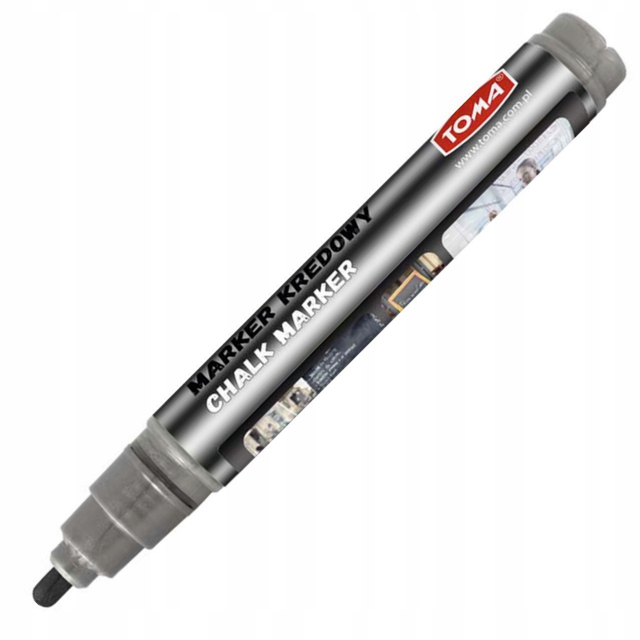 MARKER KREDOWY do pisania po tablicach SREBRNY
