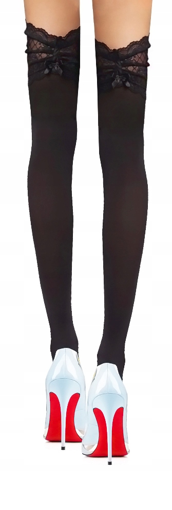 

Nowe Calzedonia czarne pończochy samonośne koronka