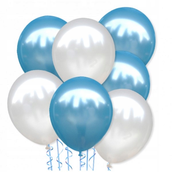

Balon metaliczny 30 cm Balony biało niebieskie
