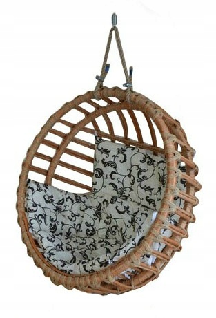 HUŚTAWKA WIKLINOWA FOTEL WISZĄCY + PODUSZKA WZORY