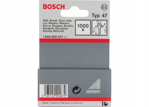 

Gwoździe 19 mm Typ 47 Bosch Professional